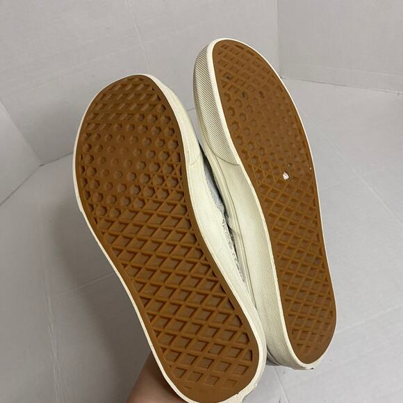 Vans Asher Floral Striped Canvas Sneaker Grey White Light Pink Sz 7.5 - Picture 8 of 9